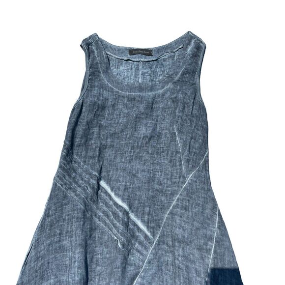 Sea Glass Lane Navy Blue Linen Blend Slvls Maxi Dress S Scoop Neck Lightweight - Picture 3 of 10